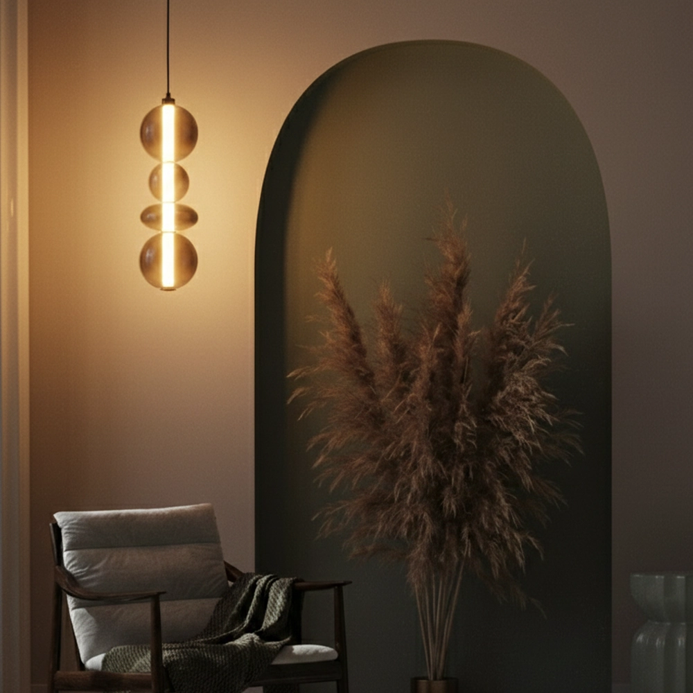 Pendelleuchte Bally Rauchglas 62cm