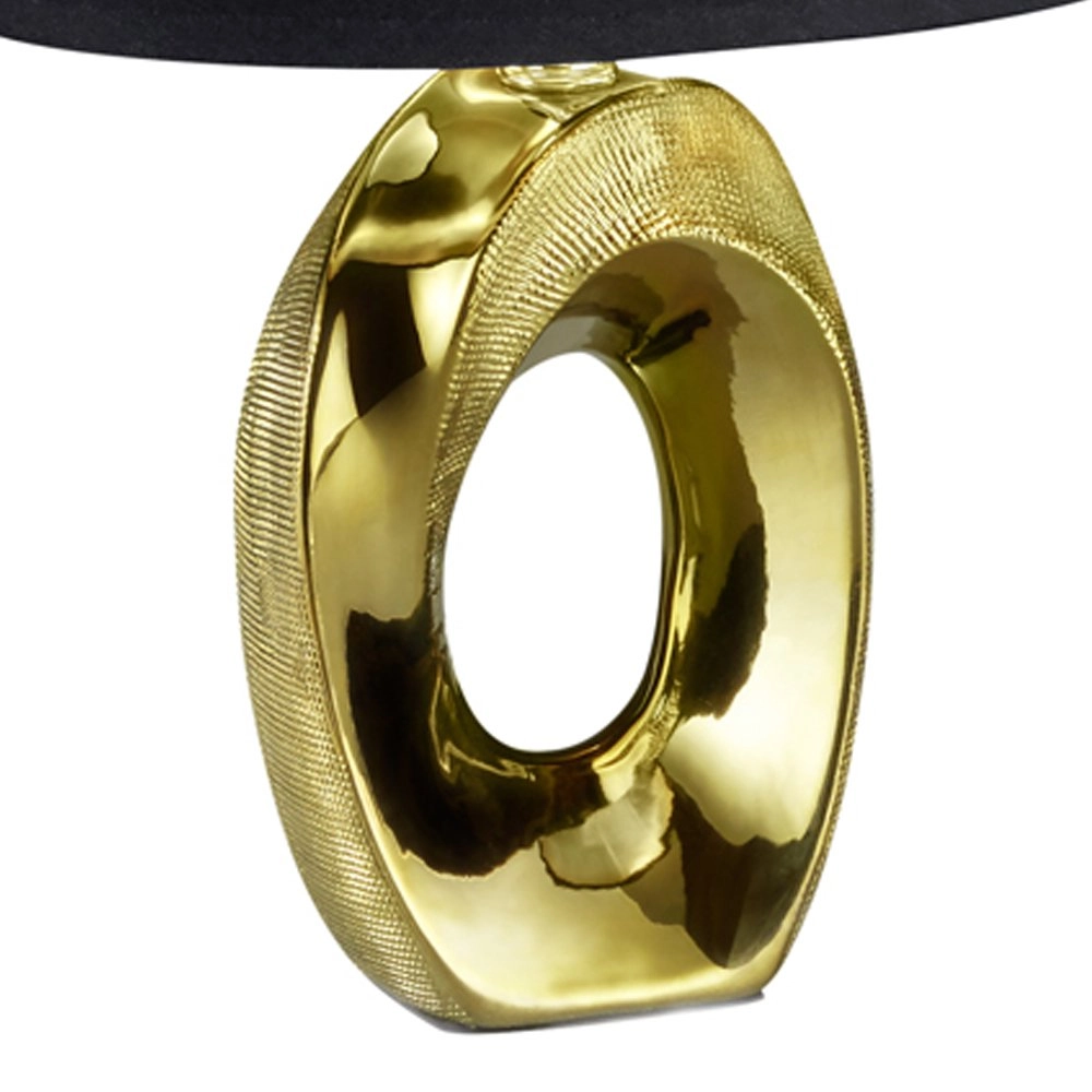 Tischlampe Taba gold mit schwarzer Lampenschirm Trio 4017807377484