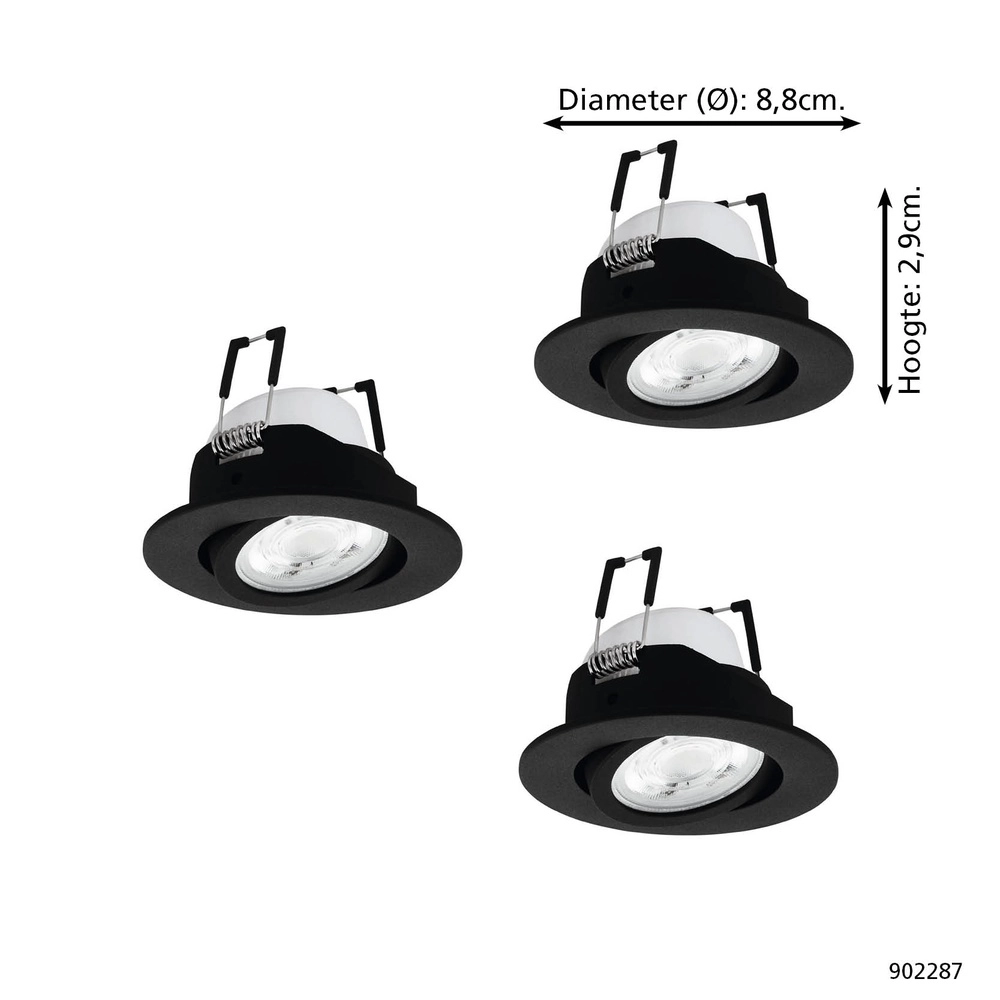 Set mit 3 Einbaustrahlern Saliceto-Z Smart Schwarz Eglo 9008606358960