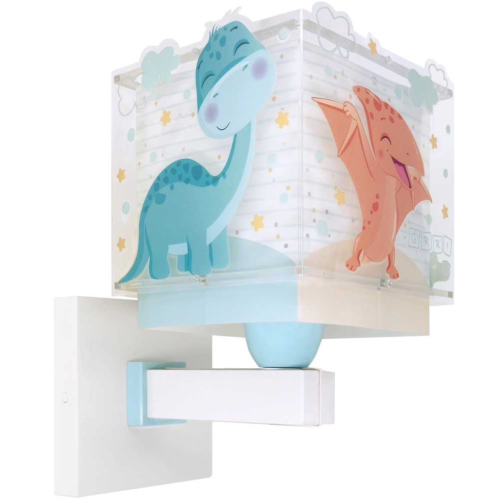 Wandleuchte Baby Dinos blau