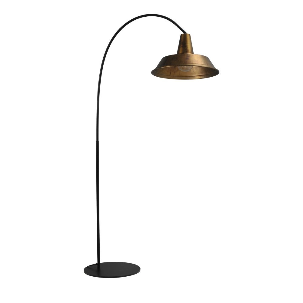 Stehlampe Industria 186 schwarz mit brauner braun