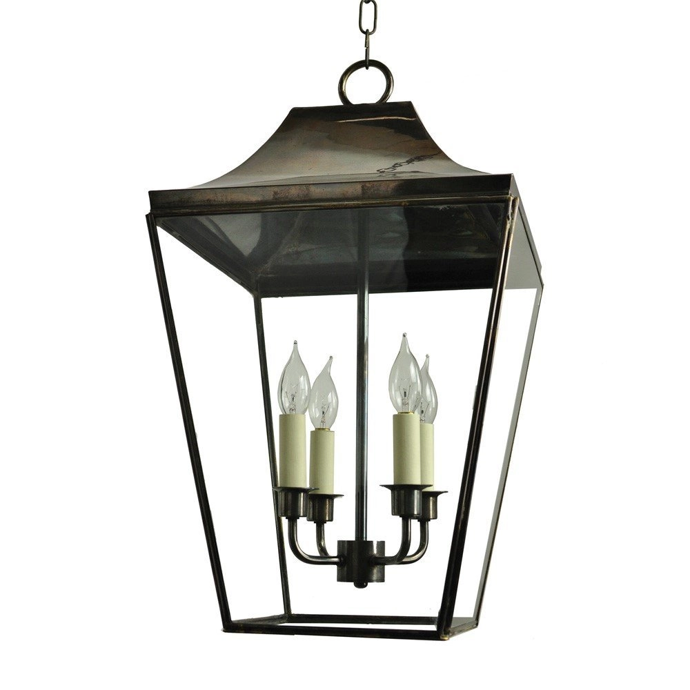 Ländliche Hängelampe Knightbridge 4-flammig 63cm - antikes Kupfer (ANT) Limehouse