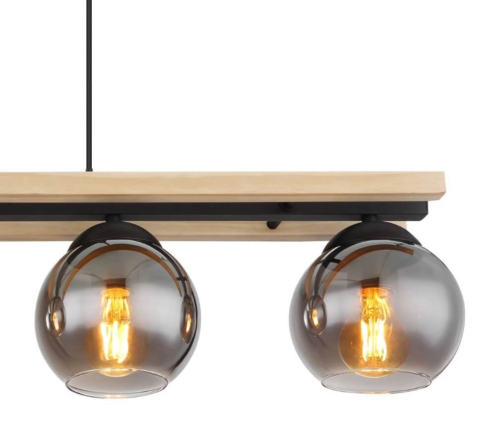 Design-Hängelampe Conni Holz 4-flammig Globo 9007371444236