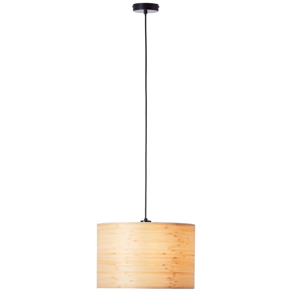 Hängelampe Romm Schwarz mit Holzbraun Brilliant 4004353394805