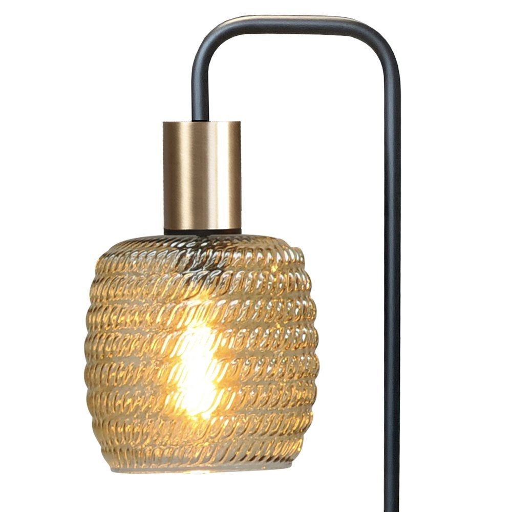 Tischlampe aus geripptem Glas Bounty Schwarz und Gold Masterlight 8718121251080