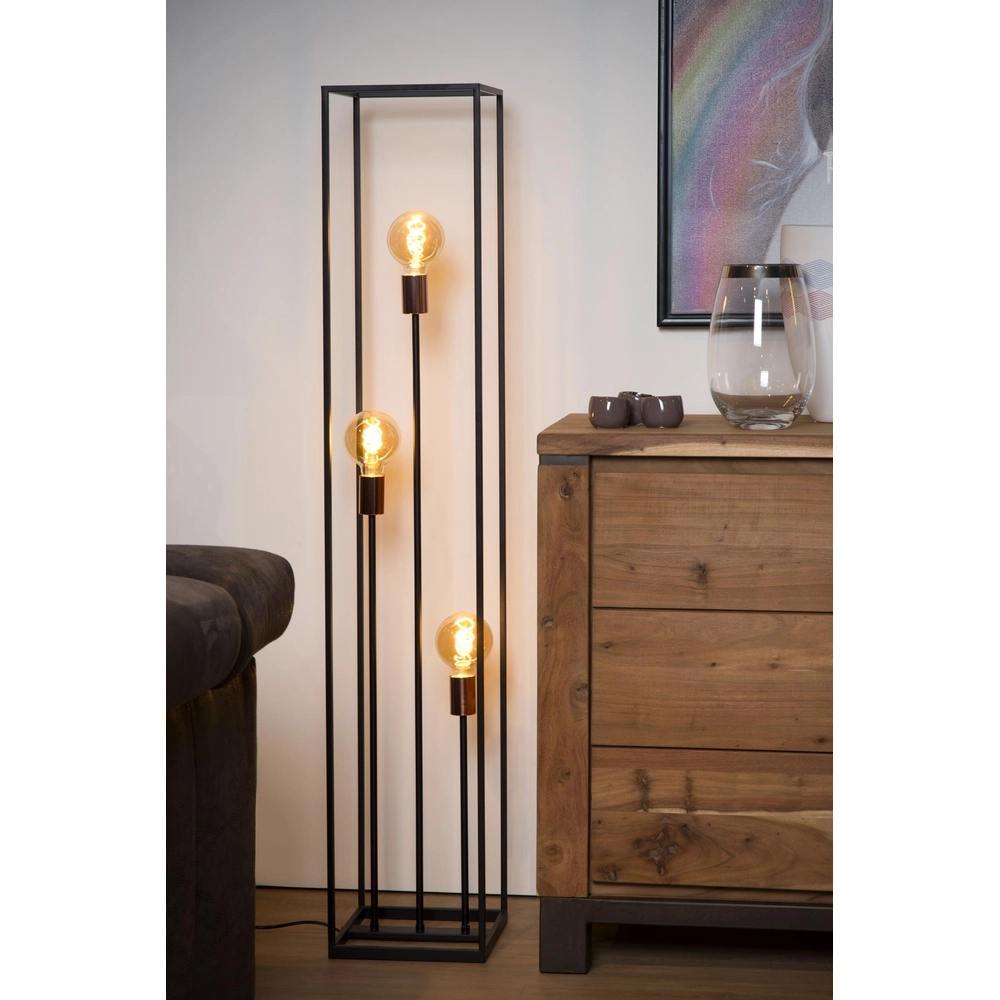 Stehlampe Arthur 3-Licht Schwarz Lucide 5411212082909