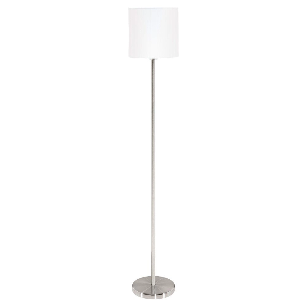 Stehlampe Pasteri 28cm Nickel Matt mit weißer Kapuze