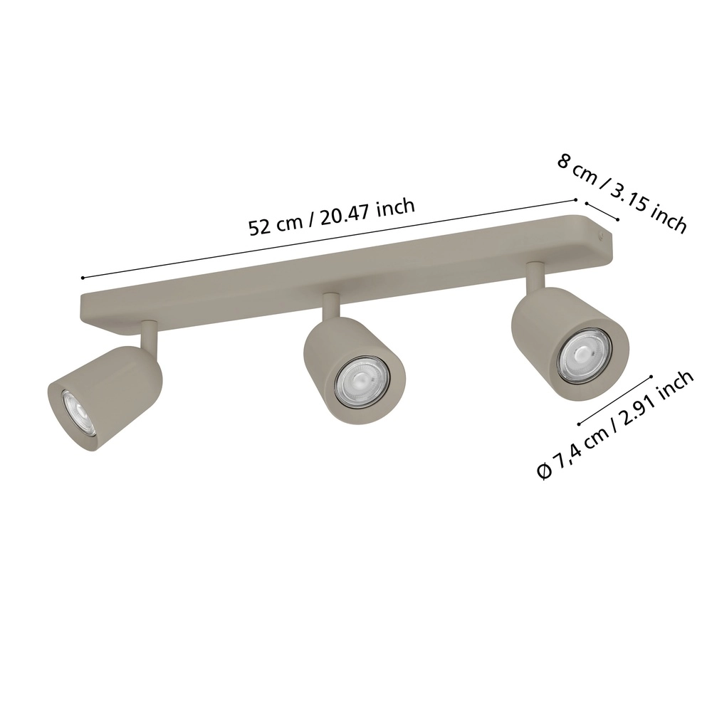 Sandbraune Deckenlampe Camaldoli 3x GU10 – orientierbar Eglo 9008606363179