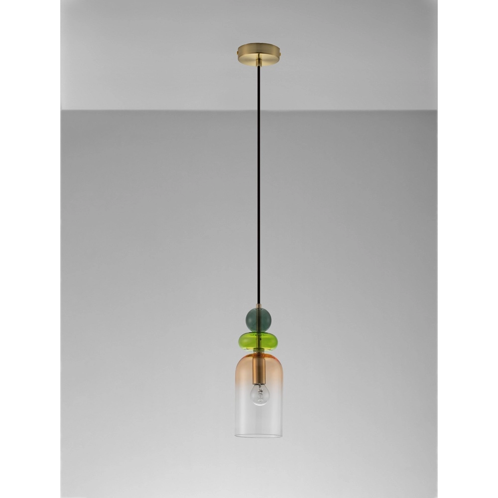 Farbige Pendelleuchte Murano Orange Lyora 5212017434203
