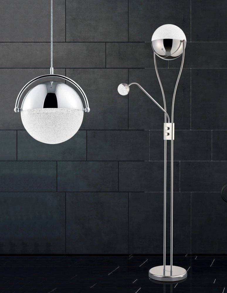 LED Standleuchte Chris 2-leichter 180 cm chrom Trio 4017807336795