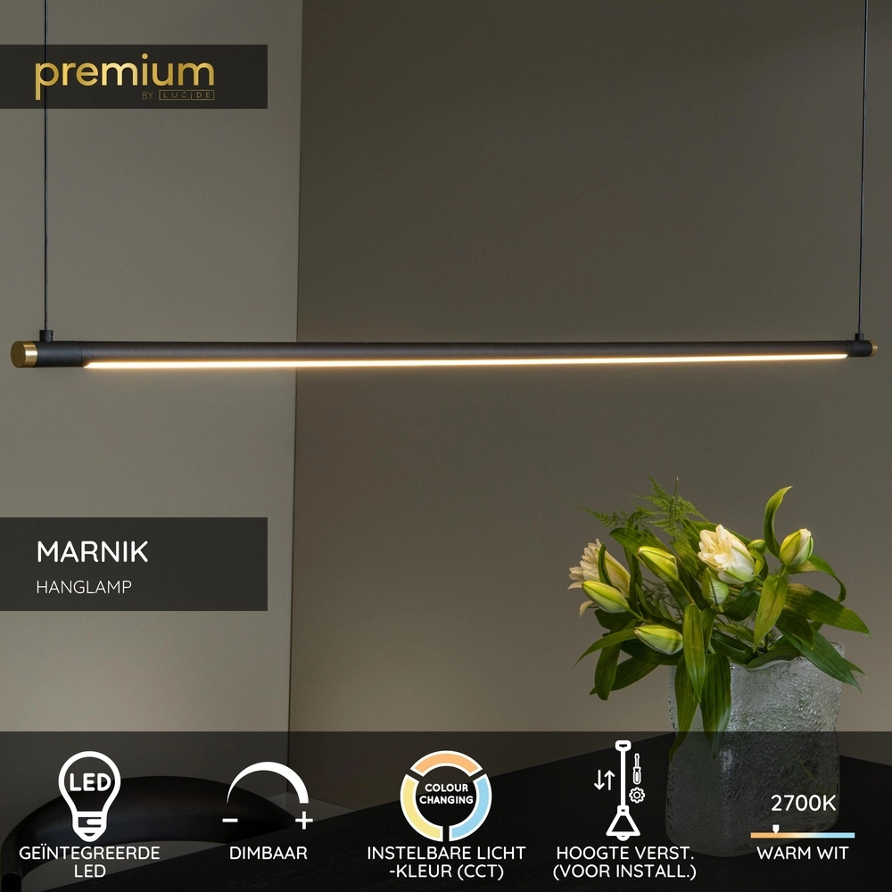 Elegante Pendellampe Marnik Schwarz 150 cm Premium by Lucide 5411212421210