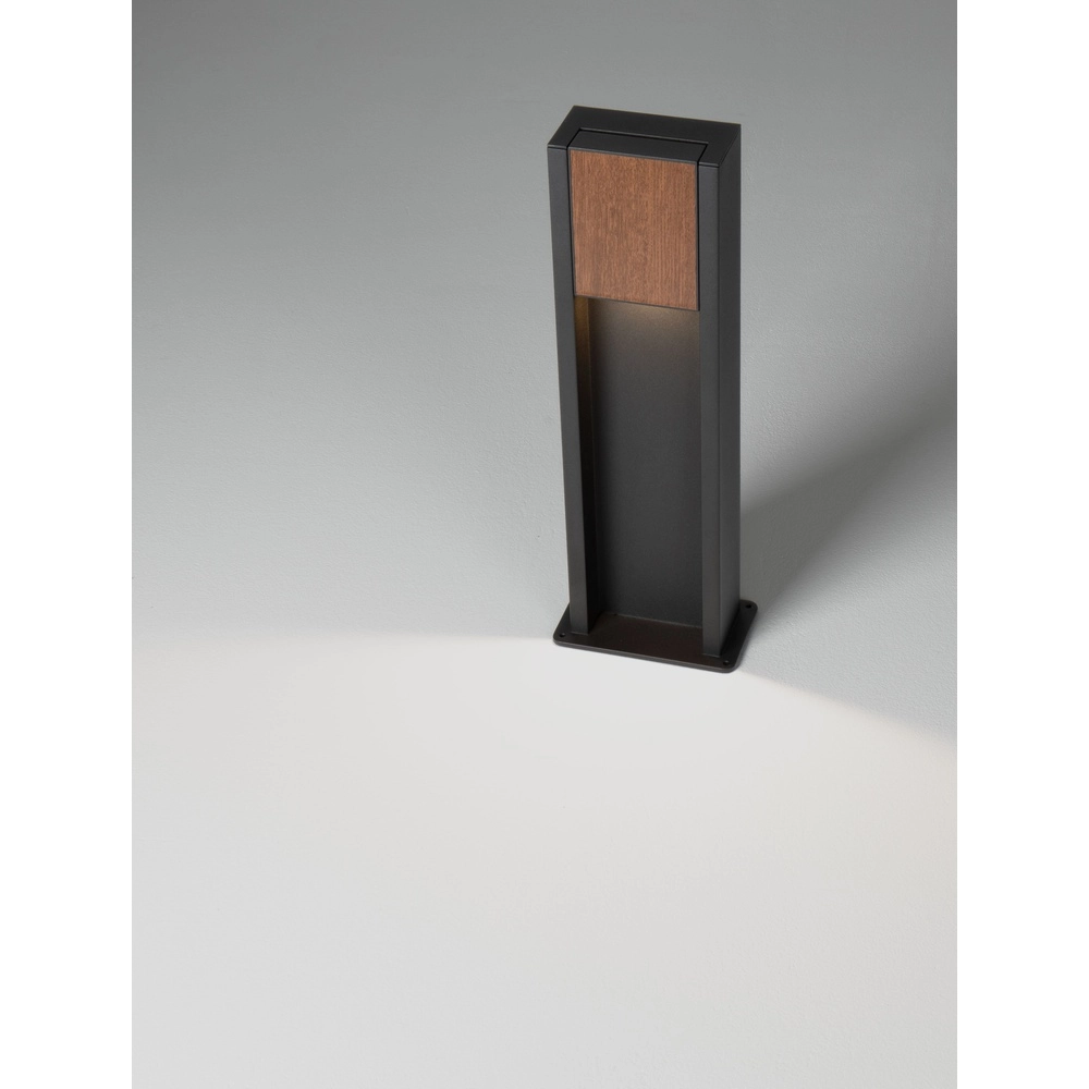 Gartenleuchte Kioo schwarz mit Holz Lyora 5212017478801