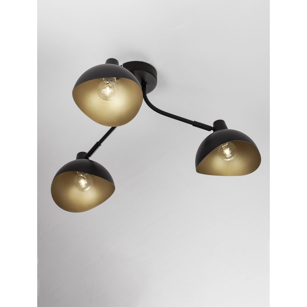 Deckenlampe Geti M schwarz mit goldener Innenseite Lyora 5212017436399