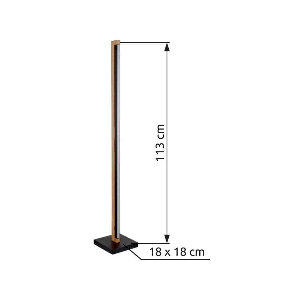 Design-Stehleuchte Starla schwarz mit Holz 113cm Globo 9007371447305