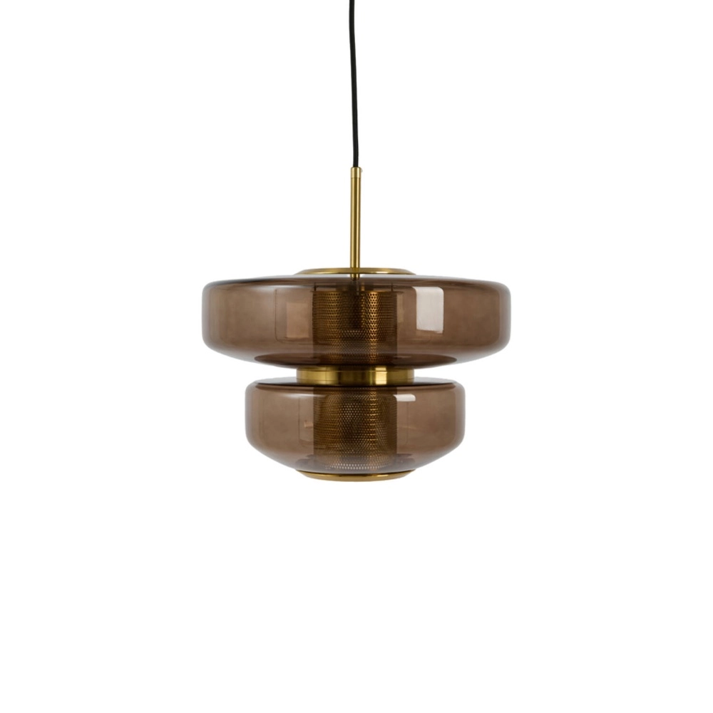 Einzigartige Pendellampe Meyara Ø 35 cm braun