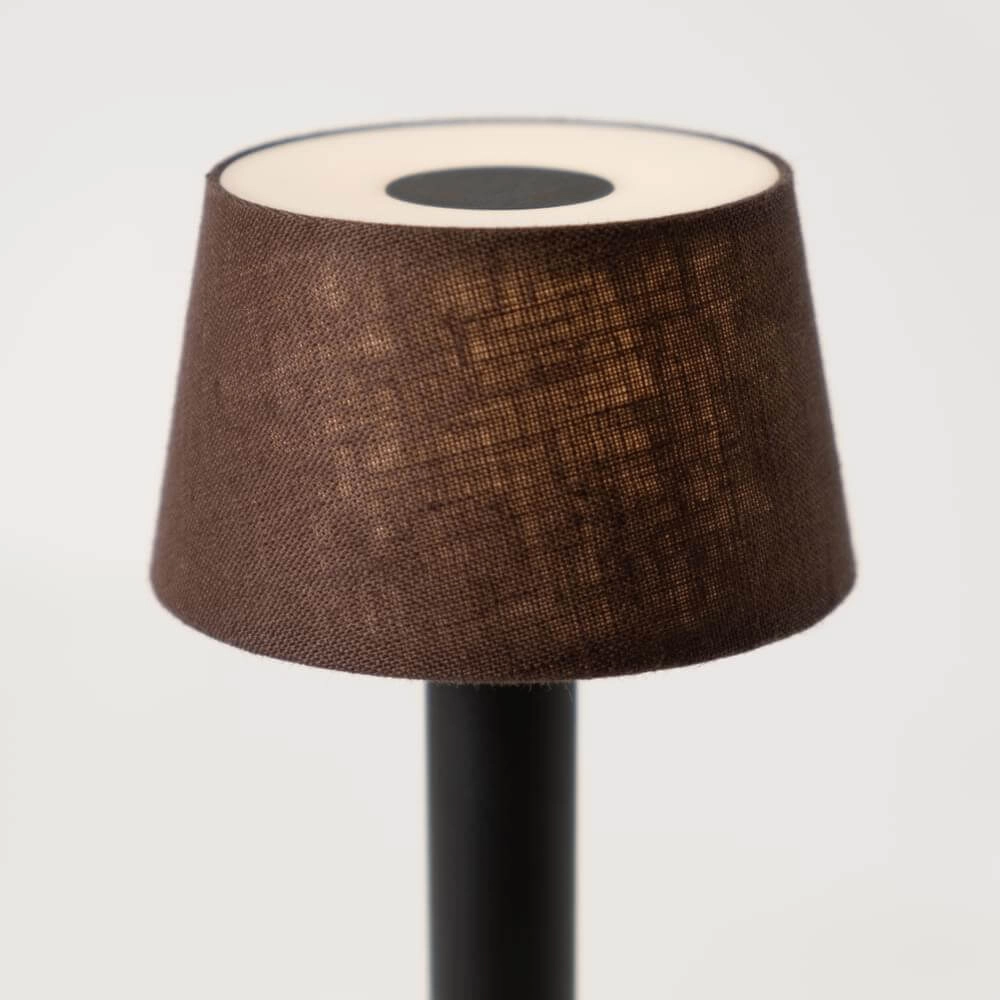 Wiederaufladbare Tischlampe Two Black Brown Leinen Humble 7446023312370