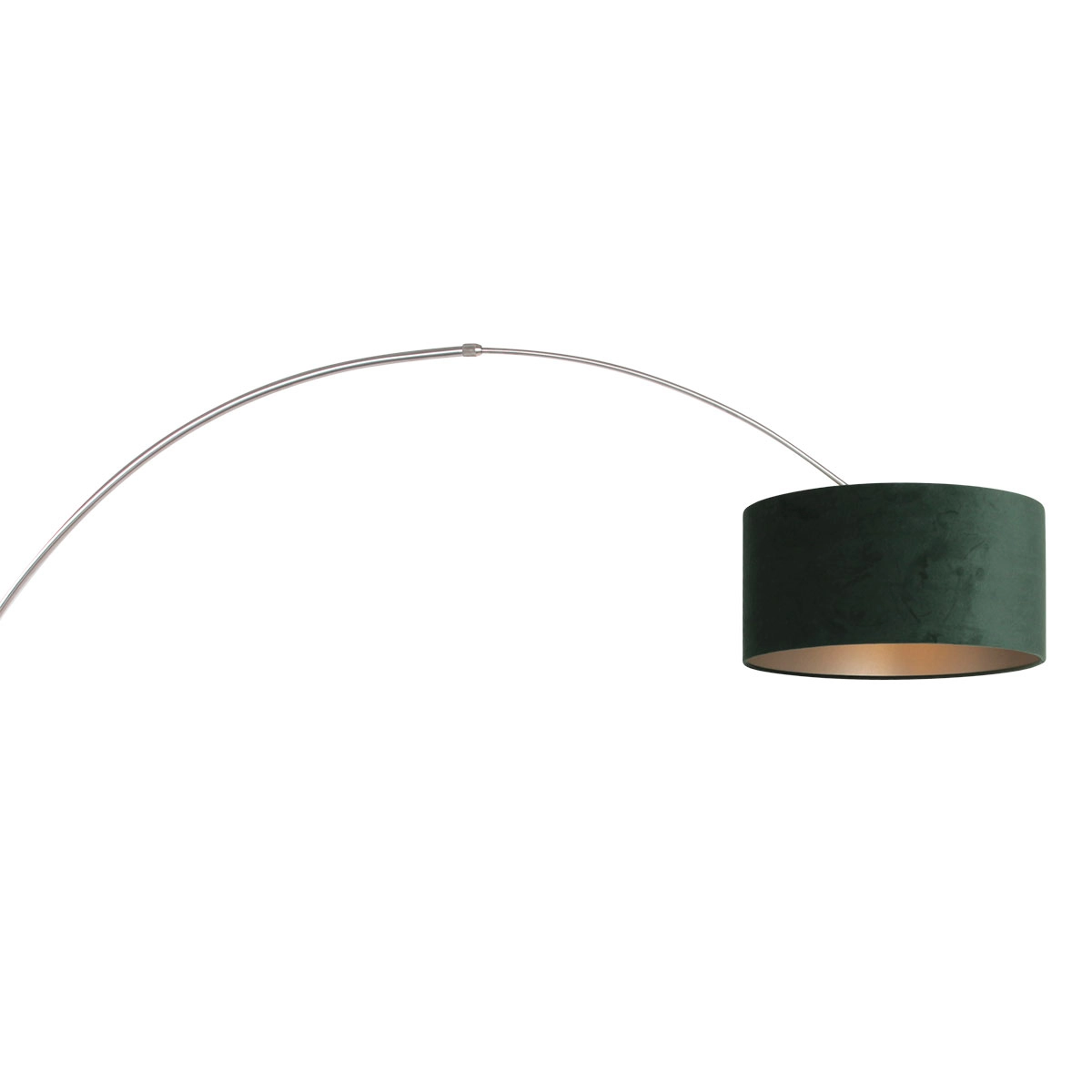 Wandbogenlampe Sparkled Edelstahl mit grünem Samtschirm Steinhauer 8712746146158