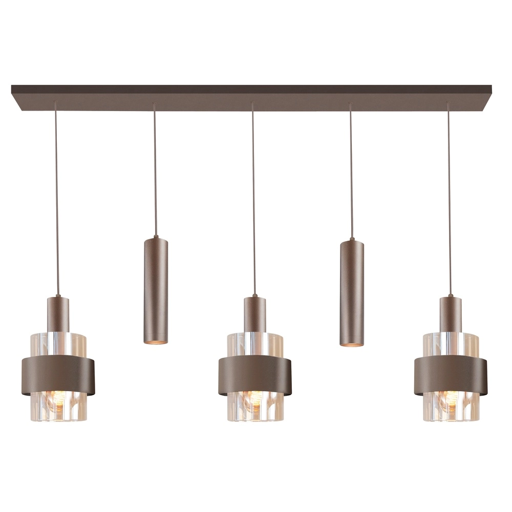 Design-Pendellampe Marrone Teebraune 5-Lichter