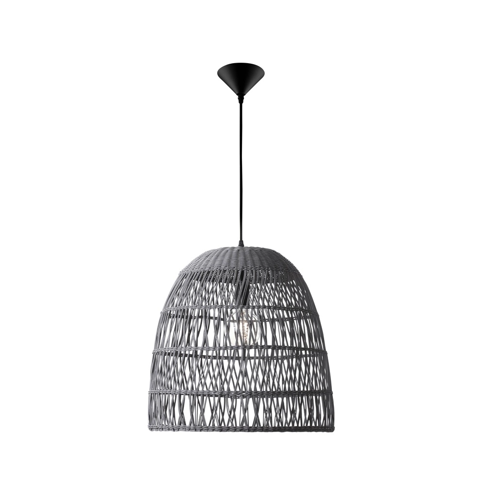 Graue Pendelleuchte Destin Rattan Ø 46,5cm Lyora 5212017416667