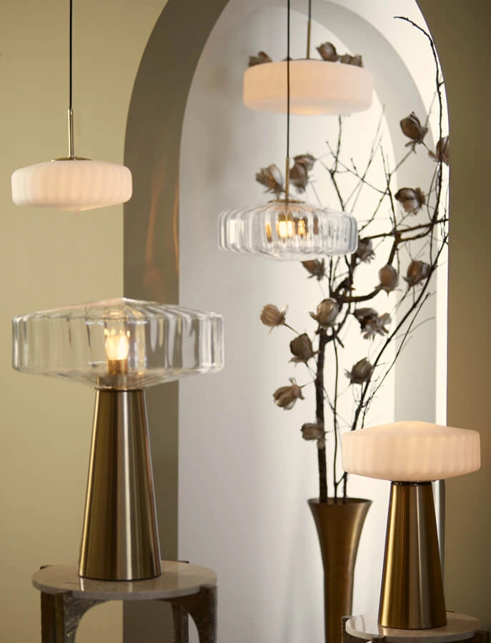 Pendelleuchte Pleat gold mit weiß Ø 40cm Light & Living 8717807687809