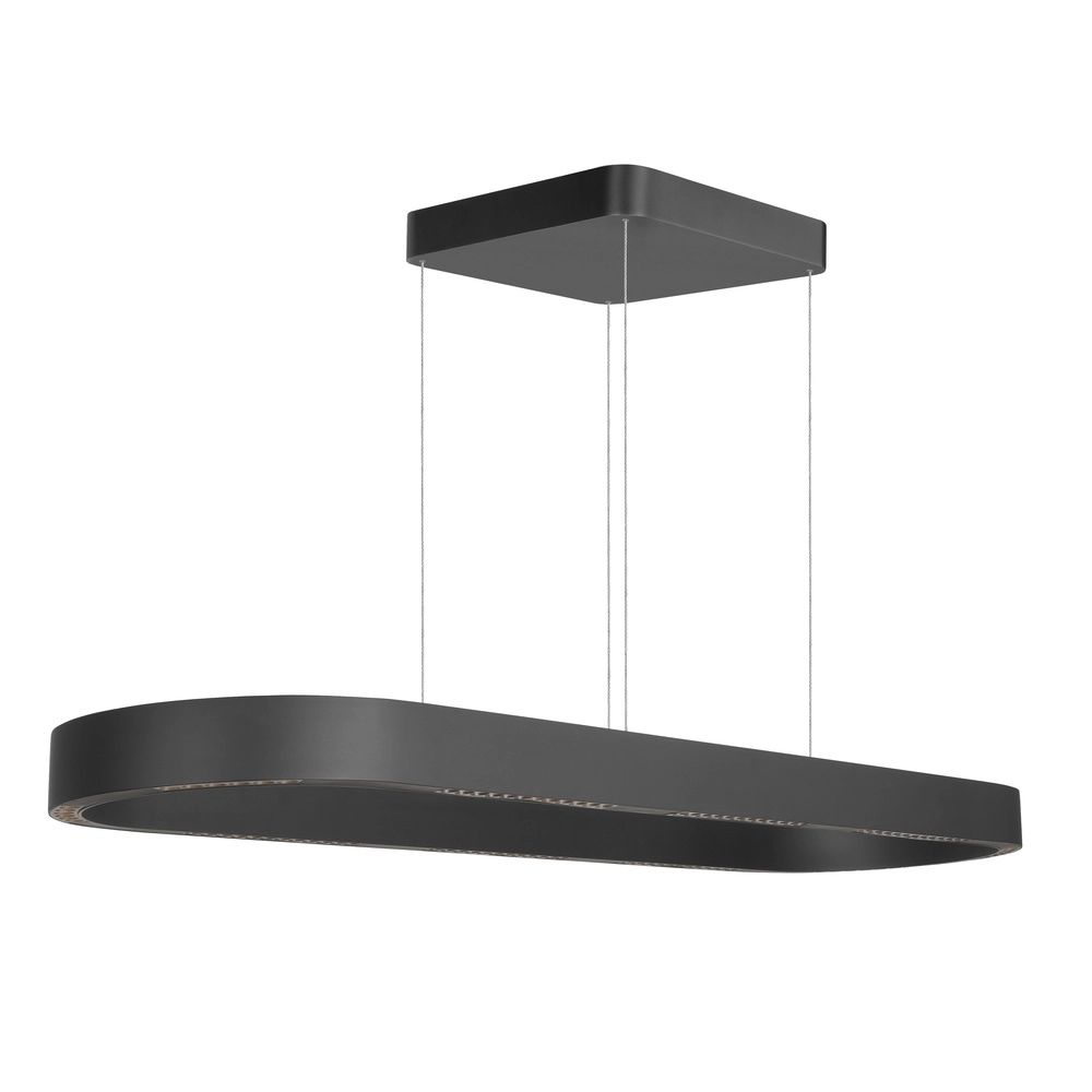 Ovale Pendellampe Loop Schwarz