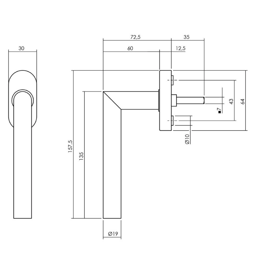Griff für Fenster Jura ovale Rosette schwarz Intersteel 8714186562321