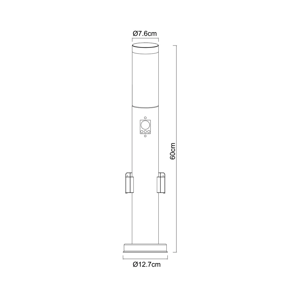 Gartenlampe Boston I Edelstahl mit Sockel Globo 9007371353026