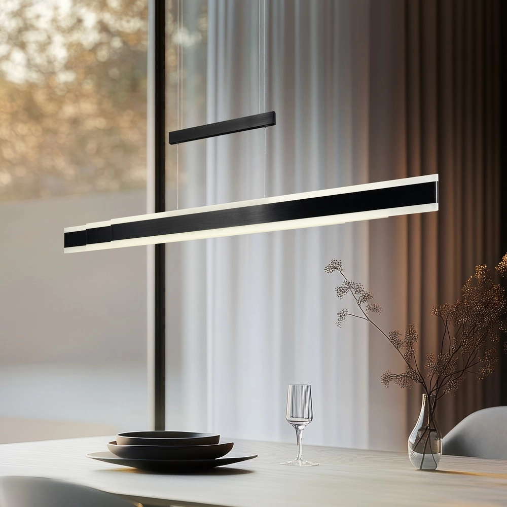 Moderne Pendelleuchte Arcola 152cm schwarz Trio 4017807662016