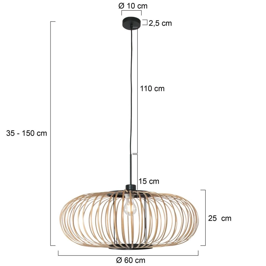 Pendellampe Silva mit Bambusschatten Ø60 cm Steinhauer 8712746182743
