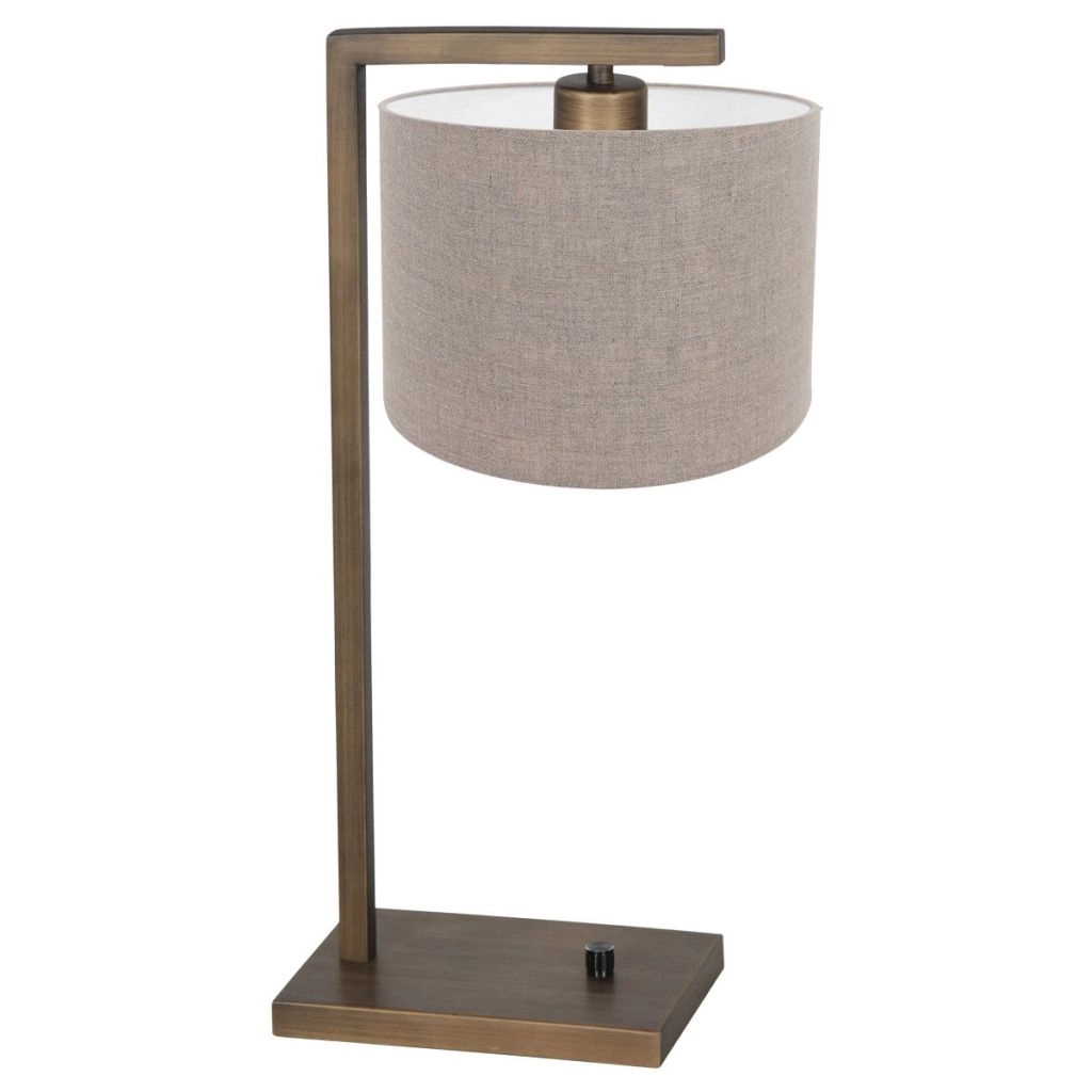 Tischlampe Stang mit grauer Kapuze