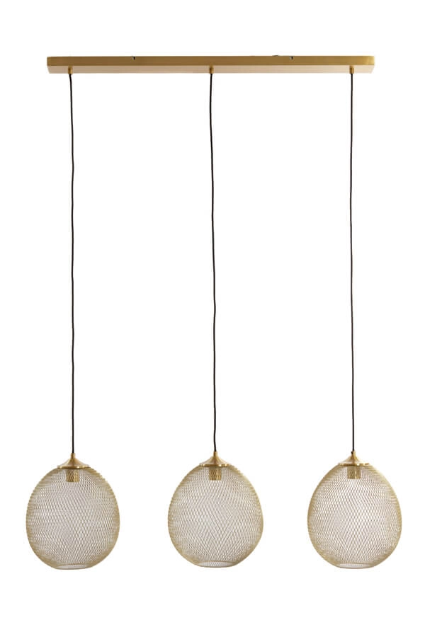 Goldene Pendelleuchte Moroc 3-flammig Light & Living 8717807686444