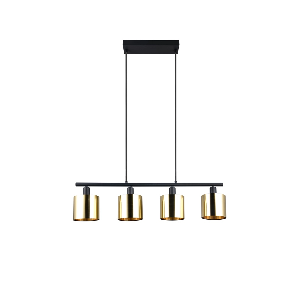 Pendelleuchte Jason schwarz mit goldenen 3-flammig Trio 4017807641165