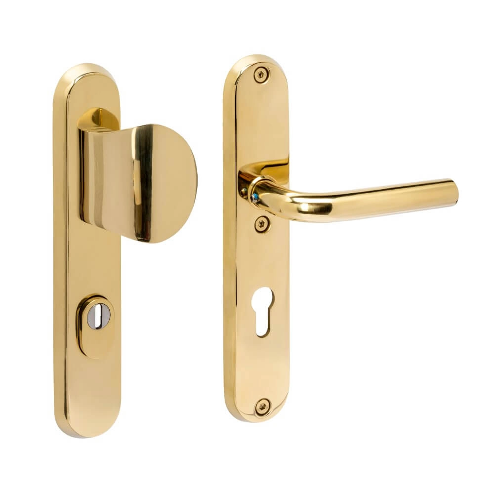 Haustürbeschläge Luzern PC 72mm Messing