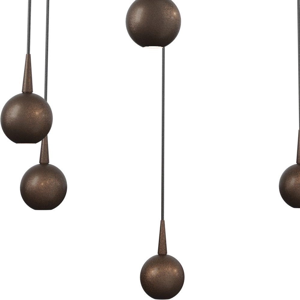 7-Licht Pendellampe Talana kakaobraun Ø 50cm DTW Masterlight 8718121399058