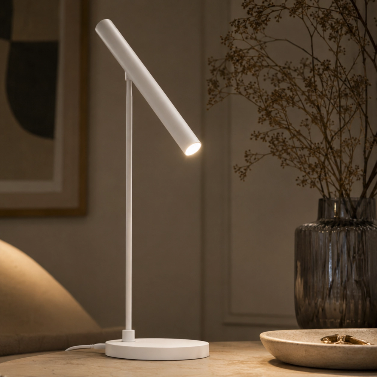 Schreibtischlampe Harper weiß