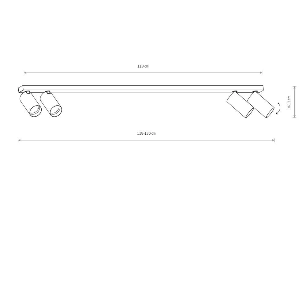 Langer Aufbaustrahler Mono Weiß Lyora 5903139781299