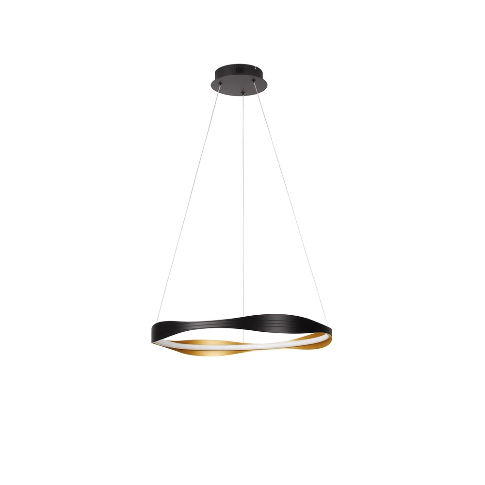 Design-Pendelleuchte Dobi Ø 60cm schwarz mit gold Lyora 5212017450036