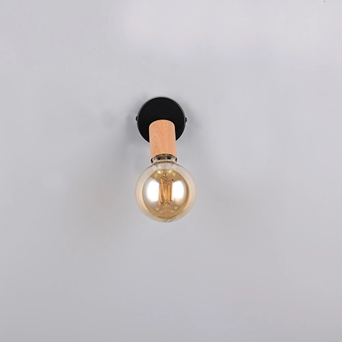 Deckenlampe Lamego Schwarz mit Holz Trio 4017807670851