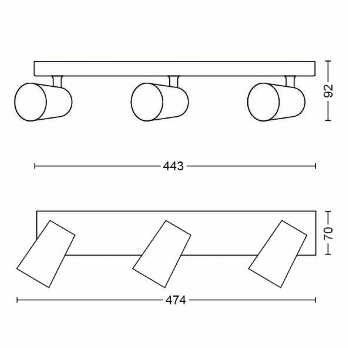 Strahler Paisley 3-Licht weiß Philips 8718696164709