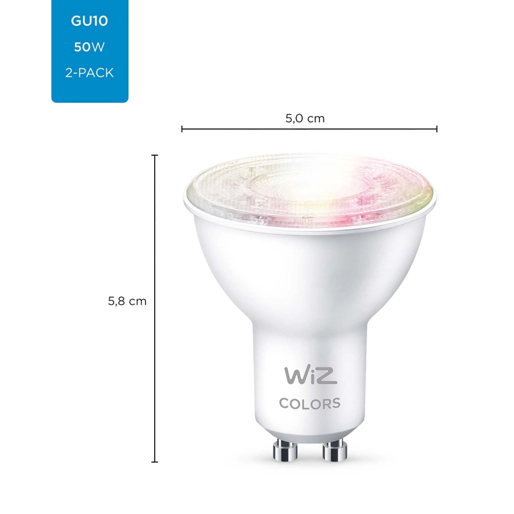 2x 4,8W - GU10 - Led WiZ 8719514551039
