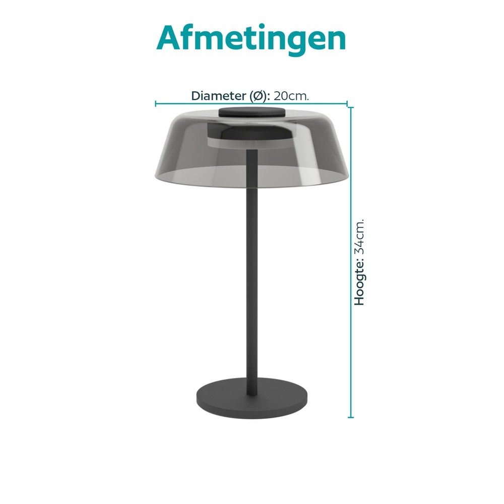 Intelligente Tischlampe Arroyo-Z Schwarz Eglo 9008606390304
