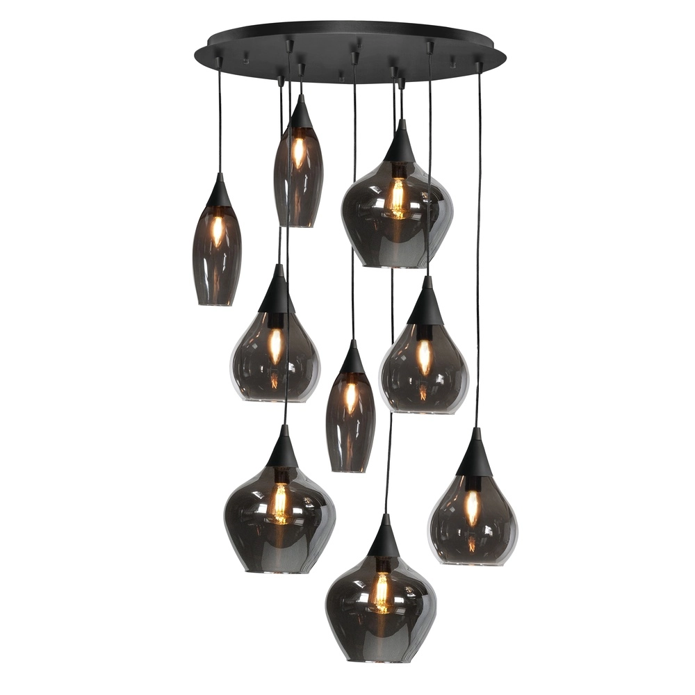 Pendelleuchte Cambio Schwarzes 9-flammiges Rauchglas Highlight 8718379038655