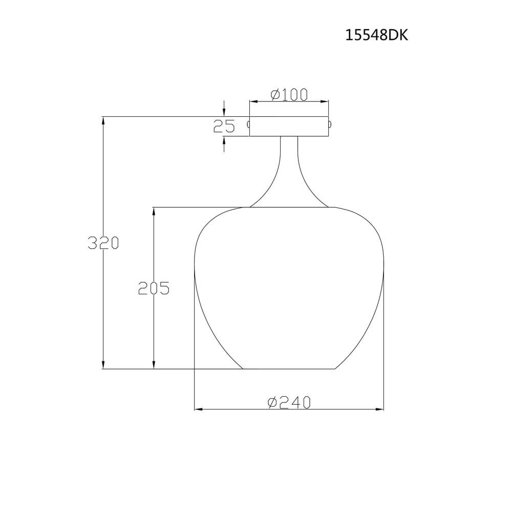 Anthrazit Deckenleuchte Maxy mit weißem Glas einzeln Ø 24cm Globo 9007371459179