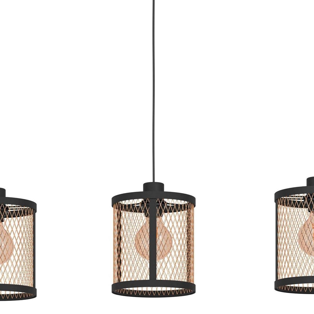 3L-Pendelleuchte Dellow schwarz mit Gold – Ø 18 cm Eglo 9002759436056