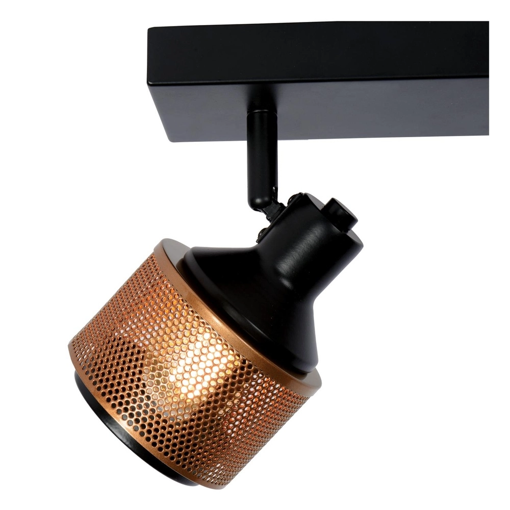 Deckenlampe Rafa 2-hell schwarz mit Kupfer Lucide 5411212771292