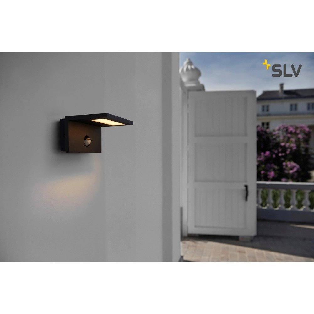Wandleuchte Led Sensor Mit Bewegungssensor schwarz SLV 4024163221986
