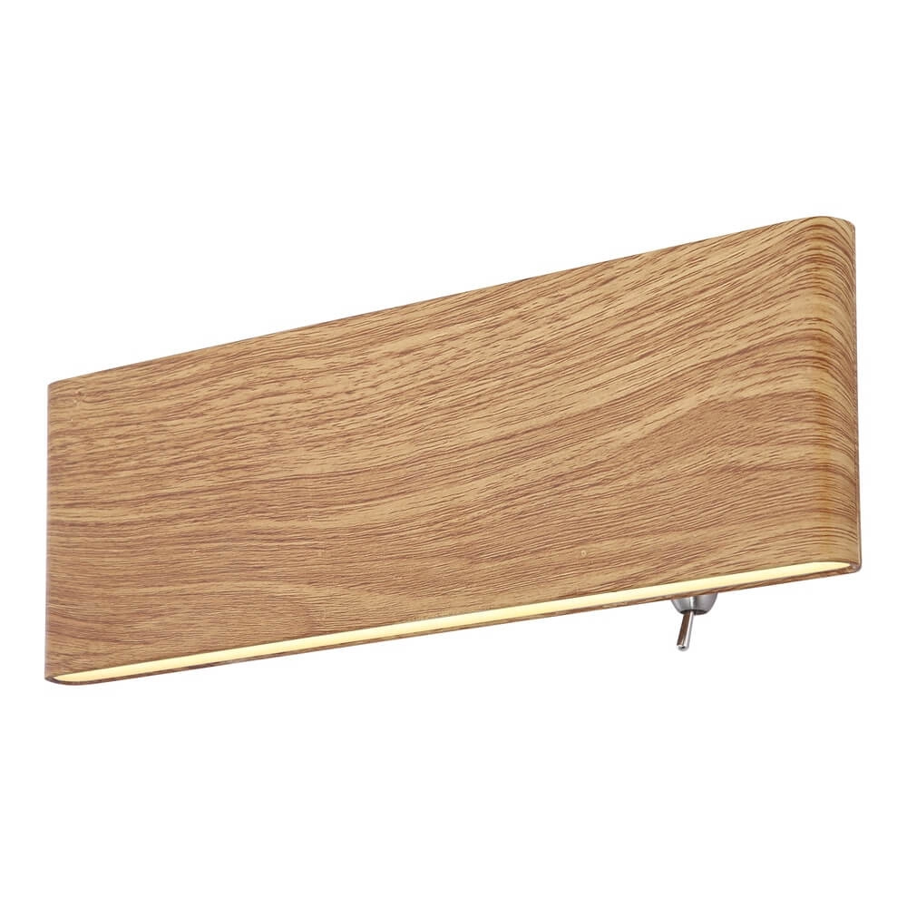 Design-Wandleuchte Siegfried S Holz mit Schalter