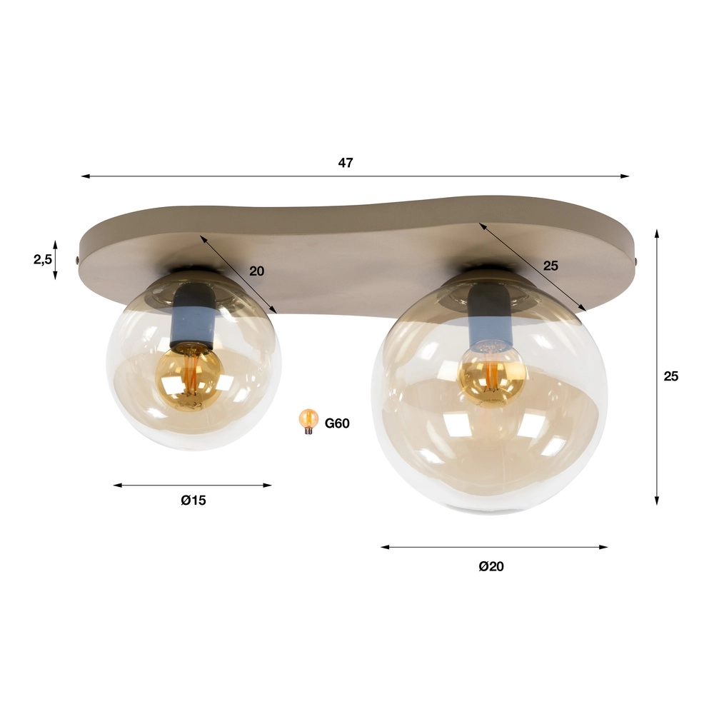 Moderne Deckenlampe Bubble Sandbraun Lyora 8716803514935