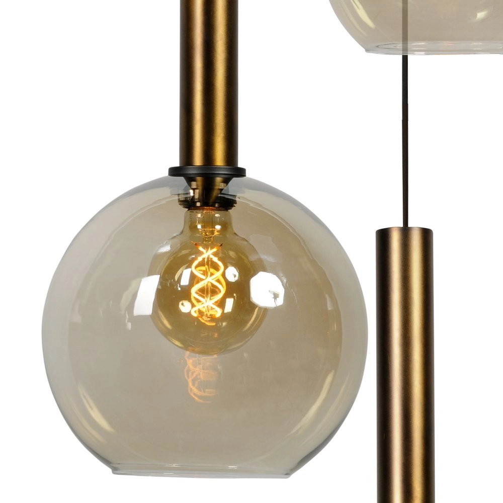 Schwarze Hängelampe Bella 5 Lichter mit Gold Masterlight 8718121253527