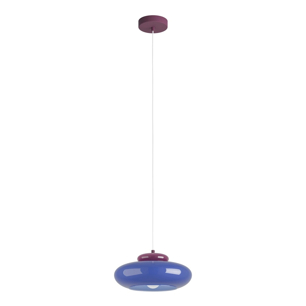 Design-Pendellampe Berardelli blau mit lila Ø 32 cm